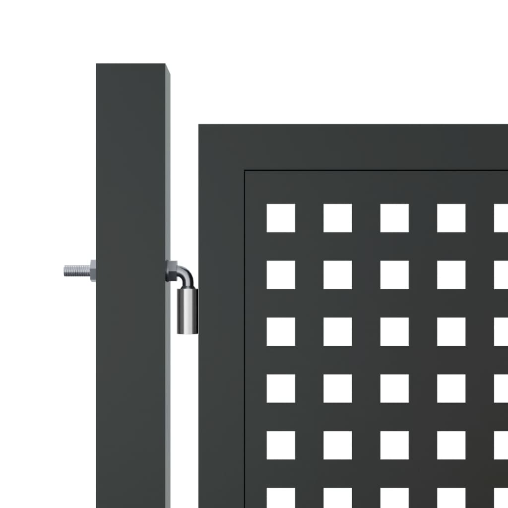Puerta de jardín antracita 400x175 cm acero En línea