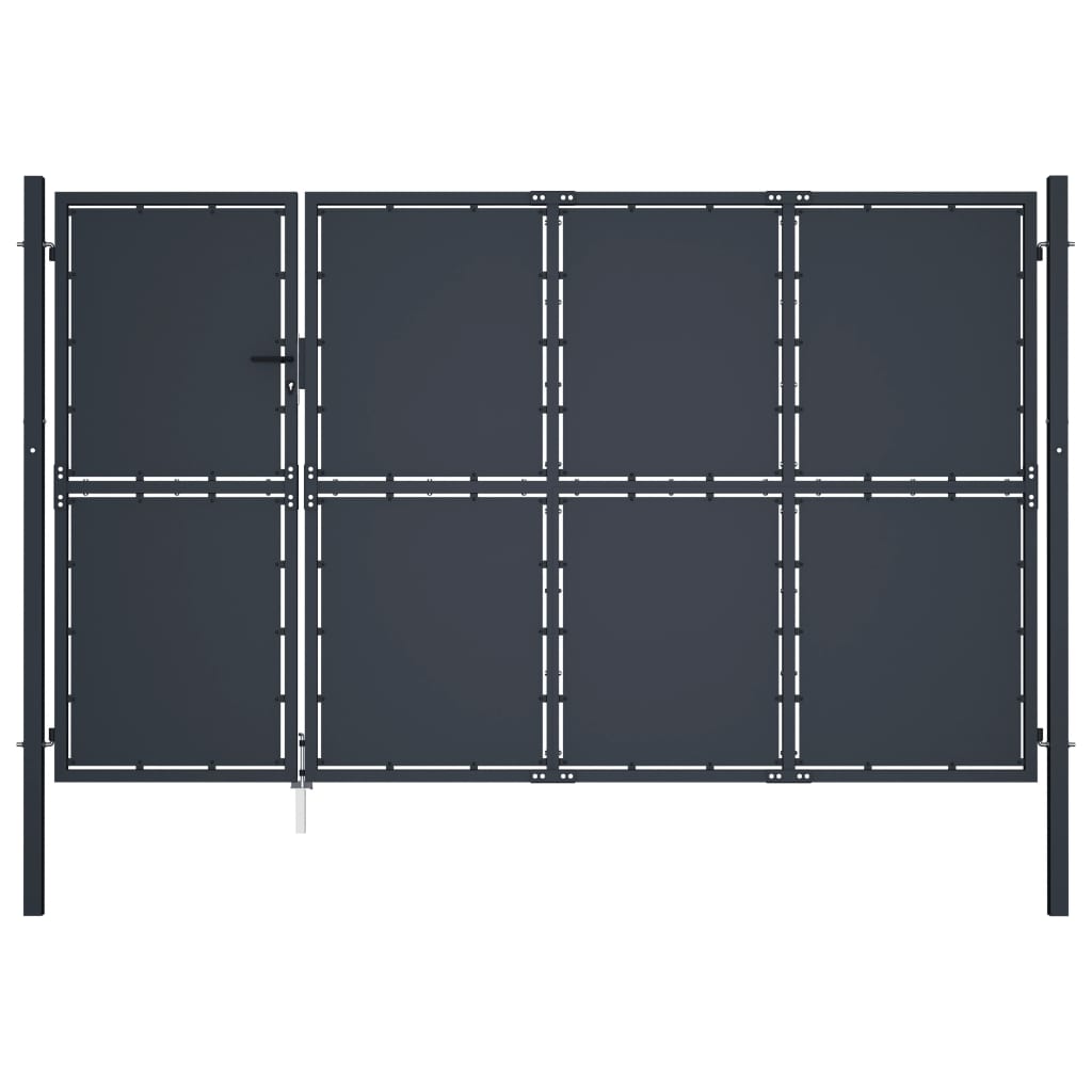 Puerta de jardín Acero 350 x 150 cm Antracita