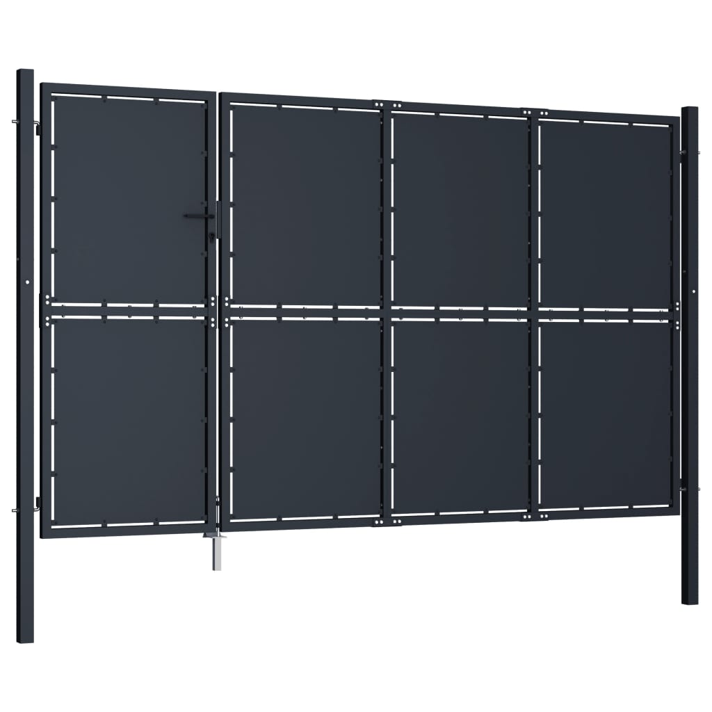 Puerta de jardín Acero 350 x 150 cm Antracita Outlet online