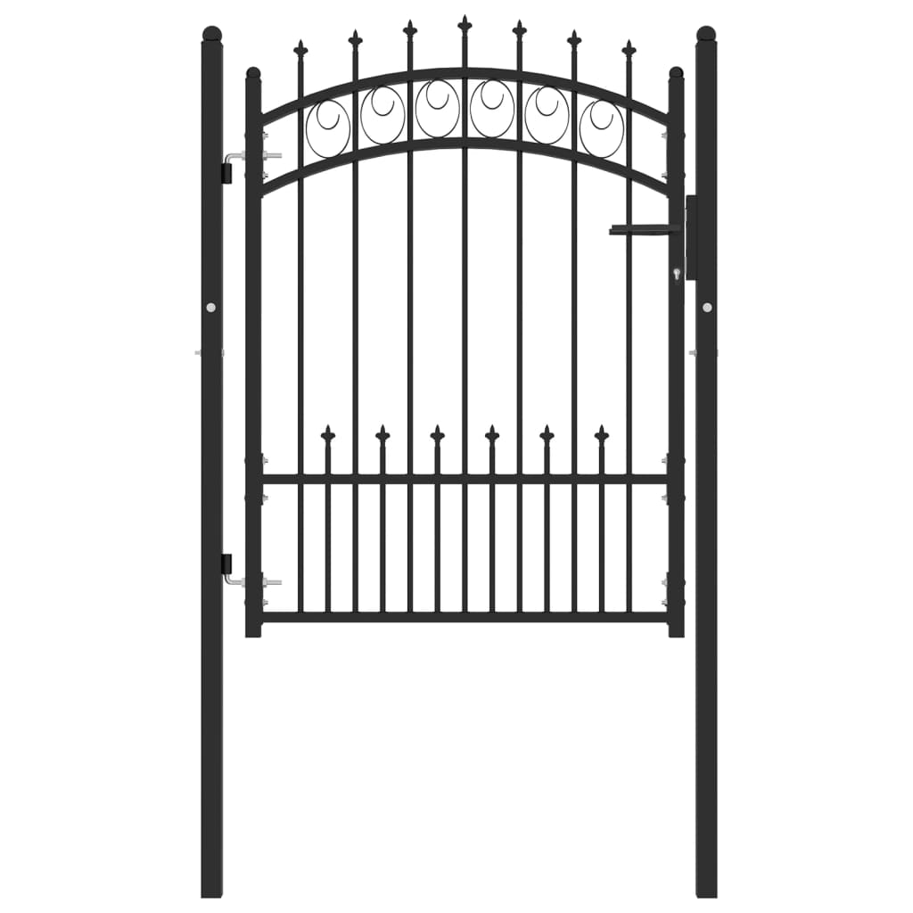 Maison Exclusive - Puerta de valla con picos acero negro 100x125 cm