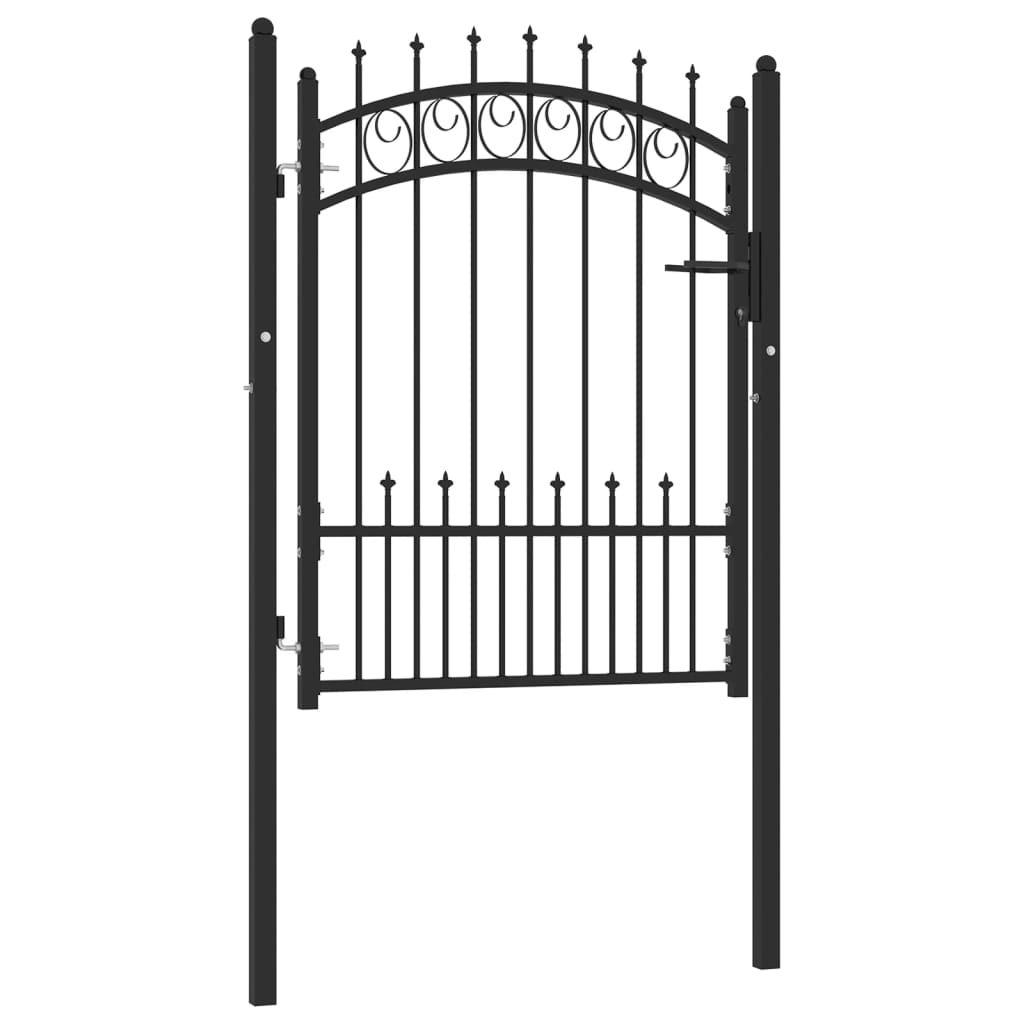 Maison Exclusive - Puerta de valla con picos acero negro 100x125 cm Tienda