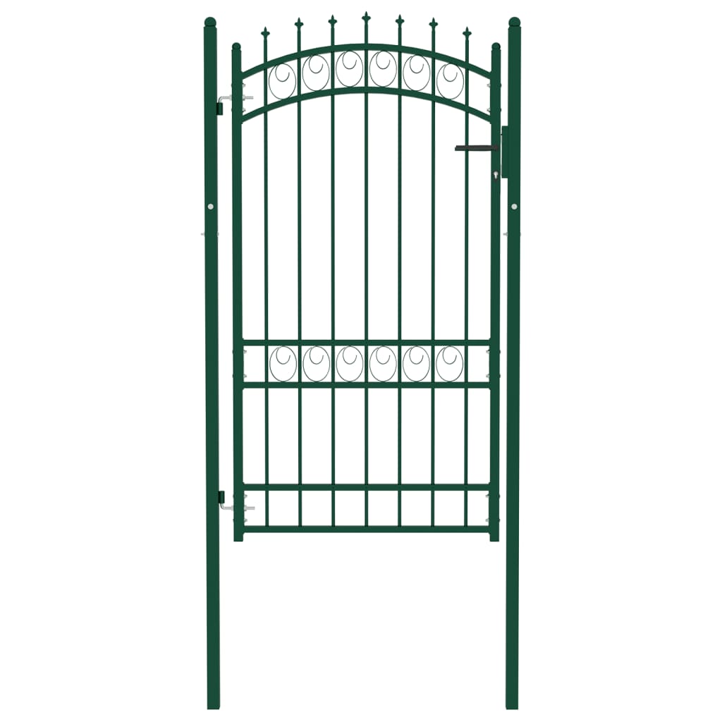 Maison Exclusive - Puerta de valla con picos acero verde 100x175 cm