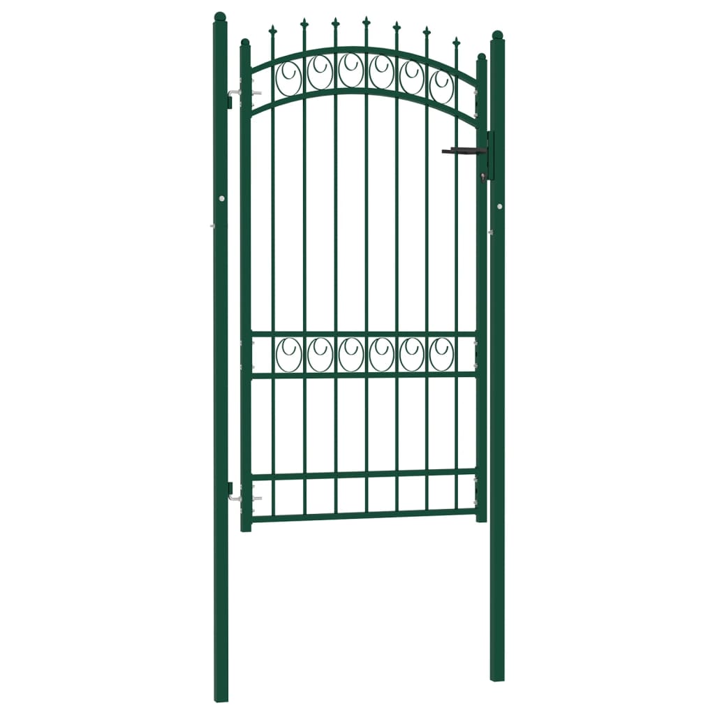 Maison Exclusive - Puerta de valla con picos acero verde 100x175 cm Rebajas online