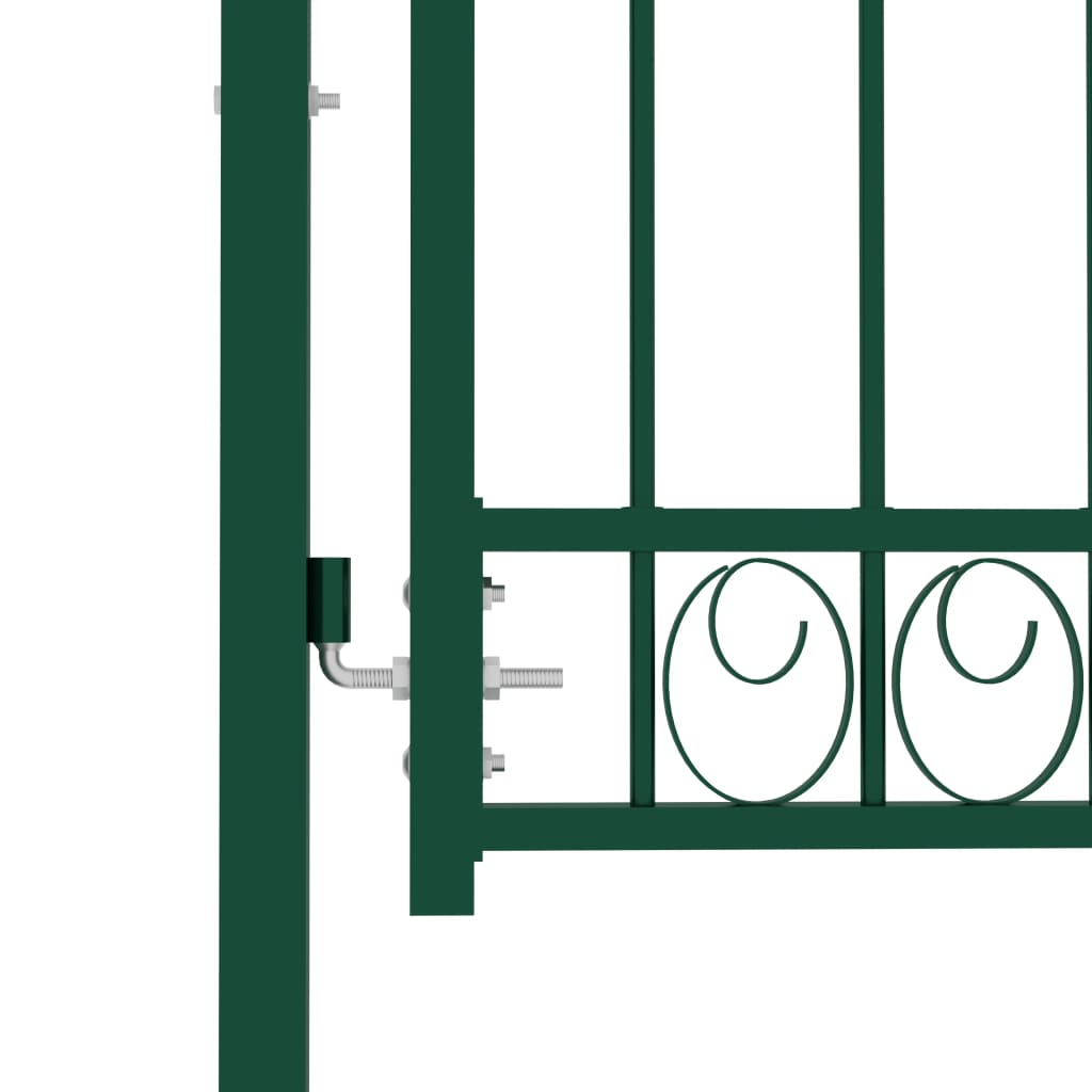 Maison Exclusive - Puerta de valla con picos acero verde 100x175 cm Rebajas online