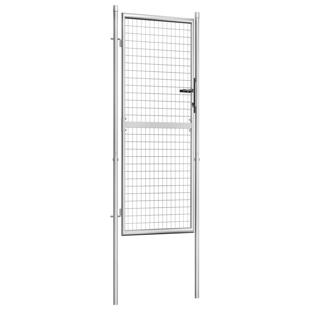 Maison Exclusive - Puerta de jardín acero galvanizado plateado 105x250 cm Rebajas top