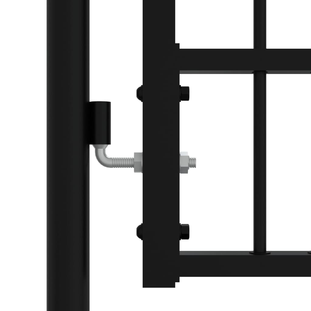 Maison Exclusive - Puerta de valla punta lanza acero recubierto negro 103x200cm Últimos 3 días