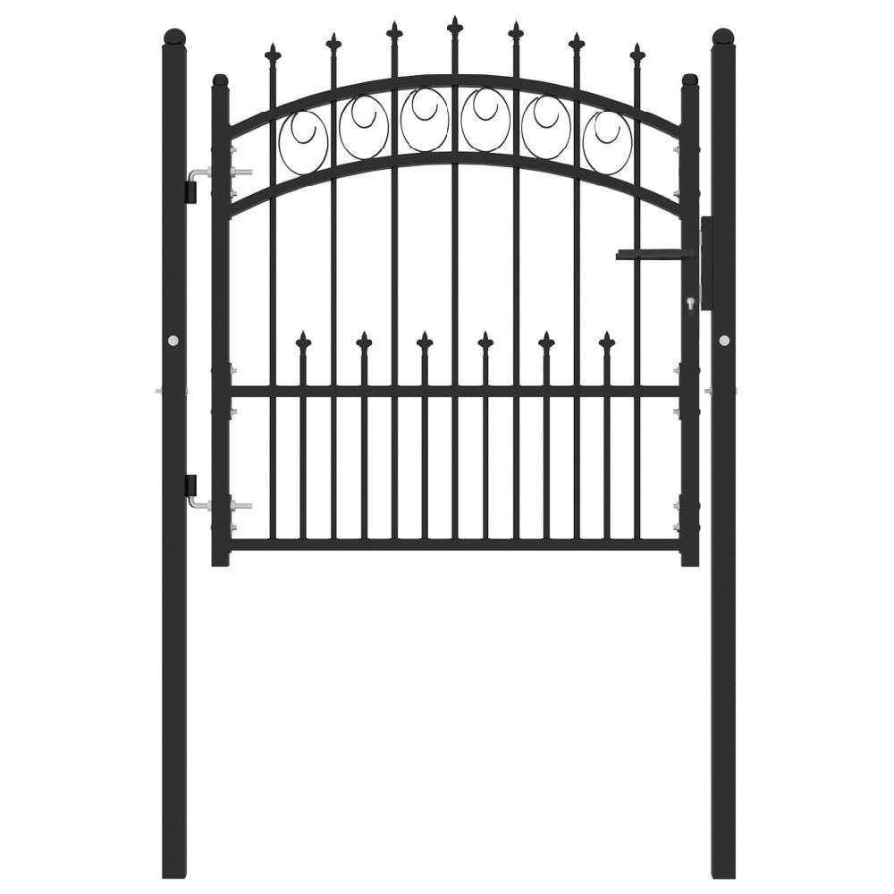 Maison Exclusive - Puerta de valla con picos acero negro 100x100 cm