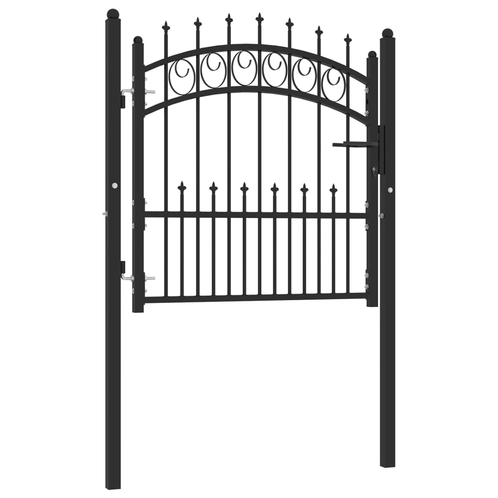 Maison Exclusive - Puerta de valla con picos acero negro 100x100 cm ÚLTIMAS EDICIONES