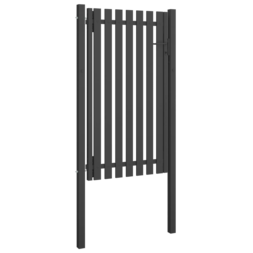Maison Exclusive - Puerta de valla del jardín de acero gris antracita 1x2 25 cm Último día