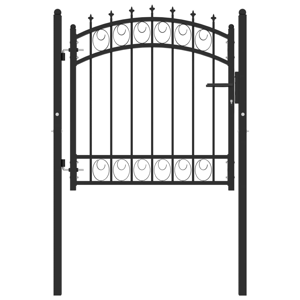 Maison Exclusive - Puerta de valla con picos acero negro 100x100 cm