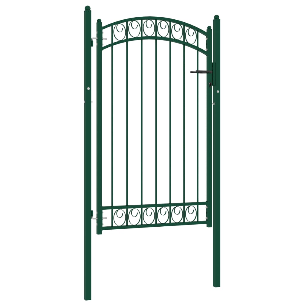 Maison Exclusive - Puerta de jardín con arco superior acero verde 100x150 cm Solo hoy