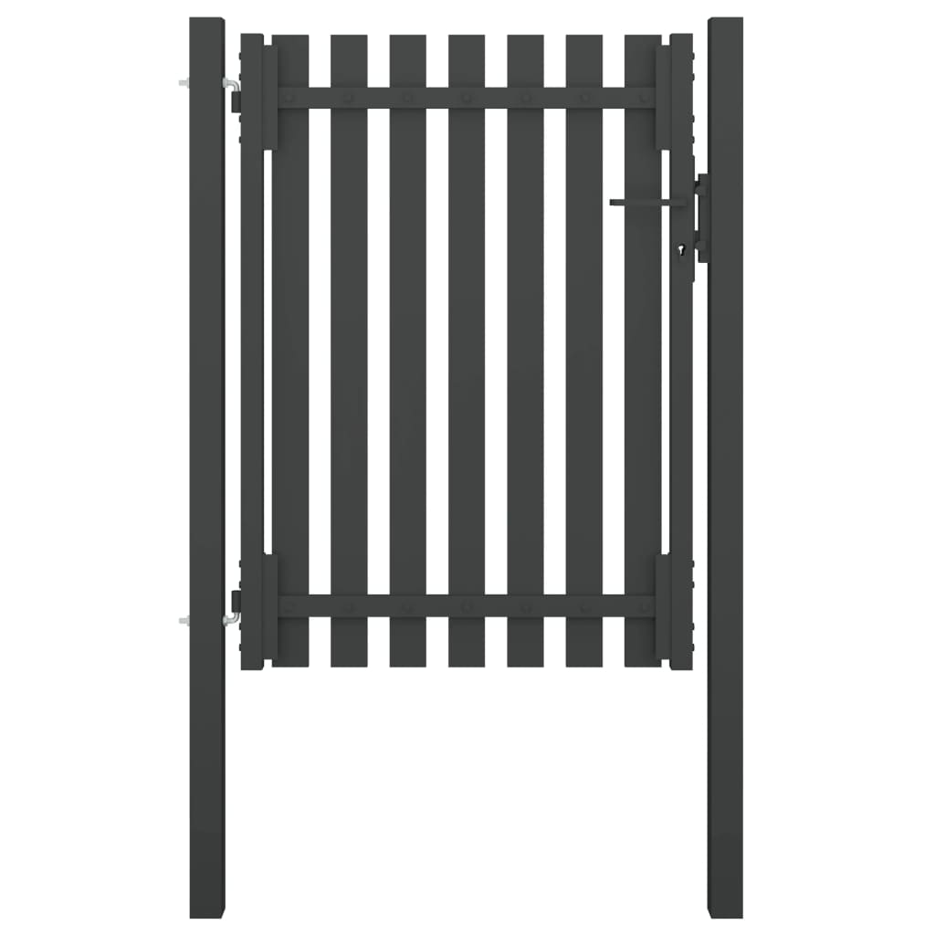Maison Exclusive - Puerta de valla del jardín de acero gris antracita 1x1 7 cm