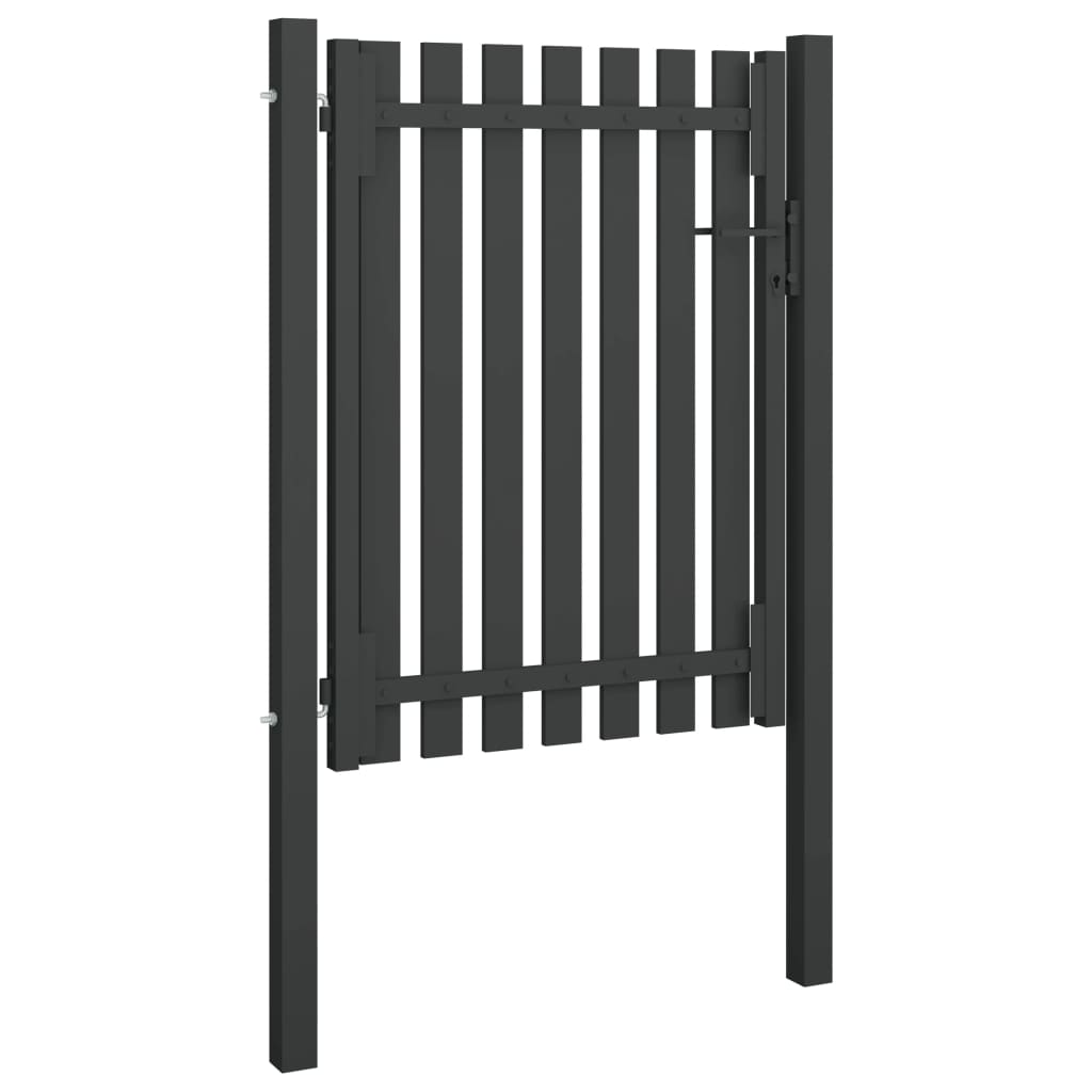 Maison Exclusive - Puerta de valla del jardín de acero gris antracita 1x1 7 cm Superdescuento