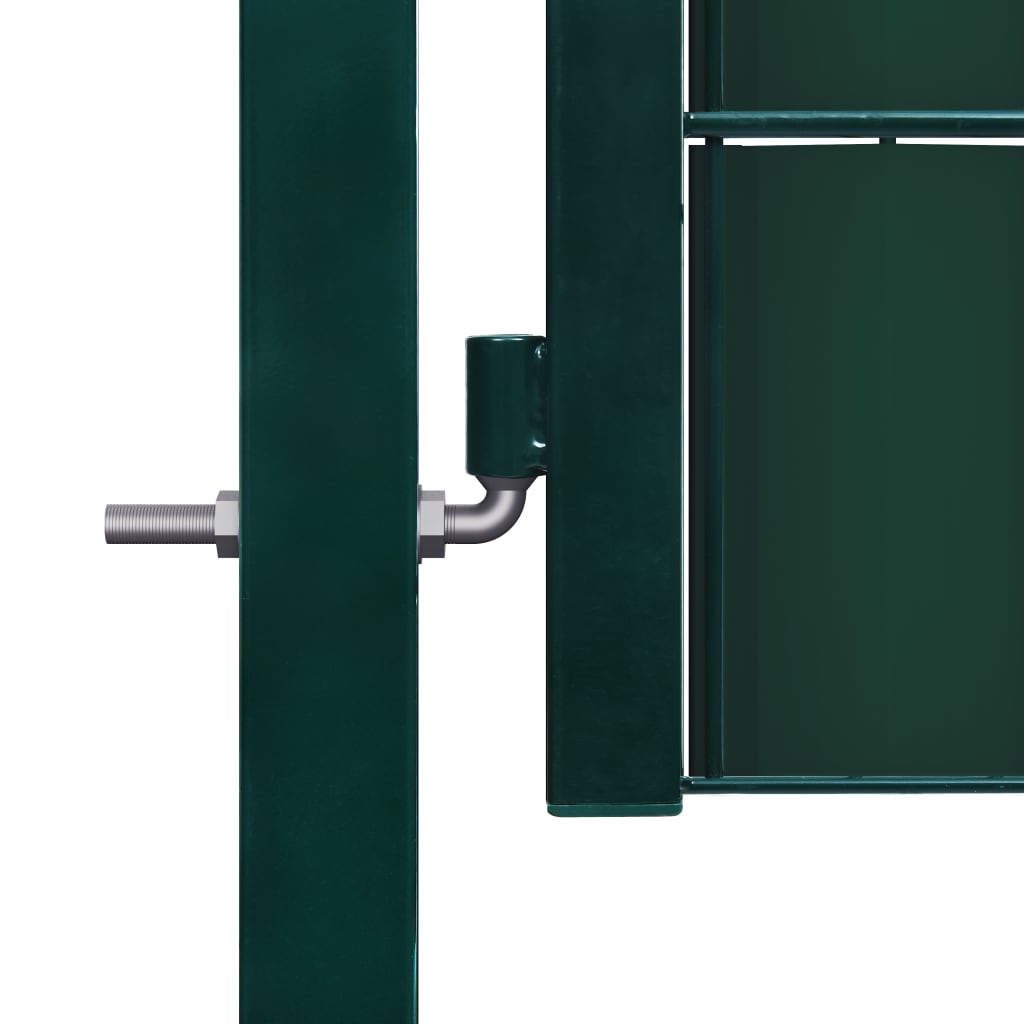 Maison Exclusive - Puerta de valla de PVC y acero verde 100x124 cm Tienda de fábrica