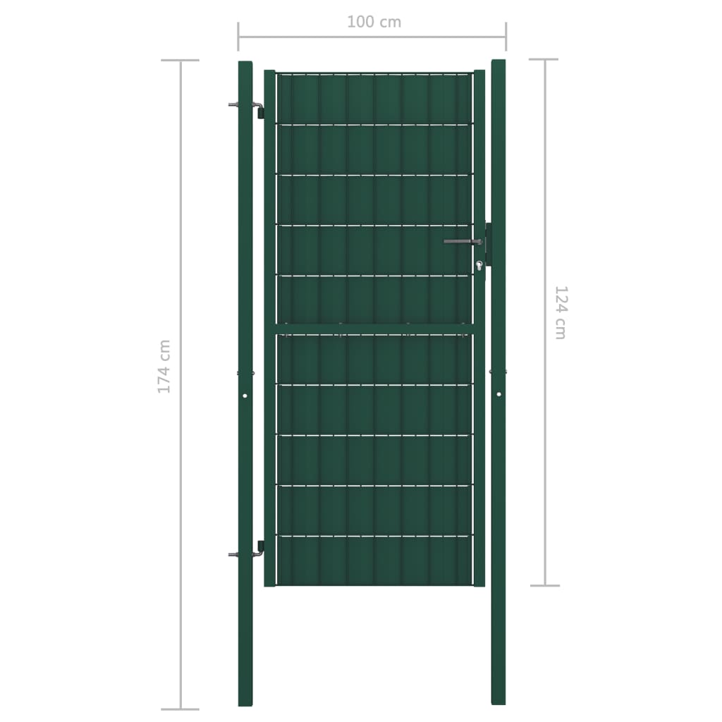 Maison Exclusive - Puerta de valla de PVC y acero verde 100x124 cm Tienda de fábrica