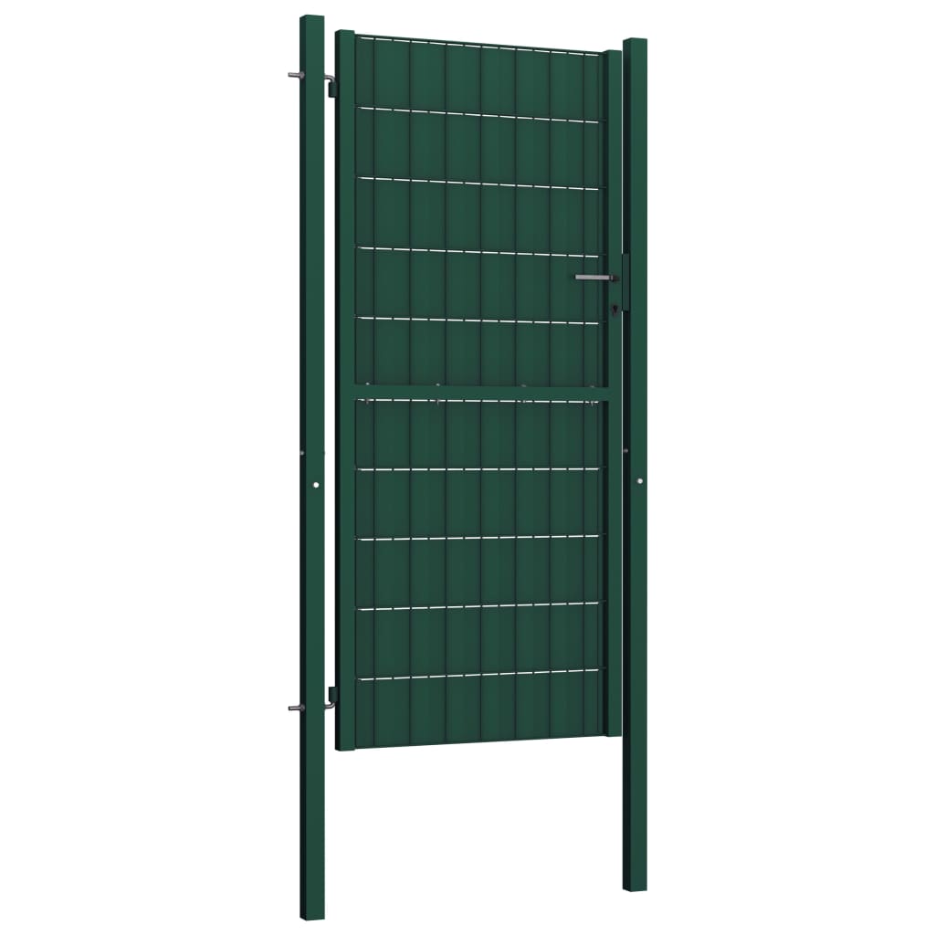Maison Exclusive - Puerta de valla de PVC y acero verde 100x204 cm Ahorra y exporta