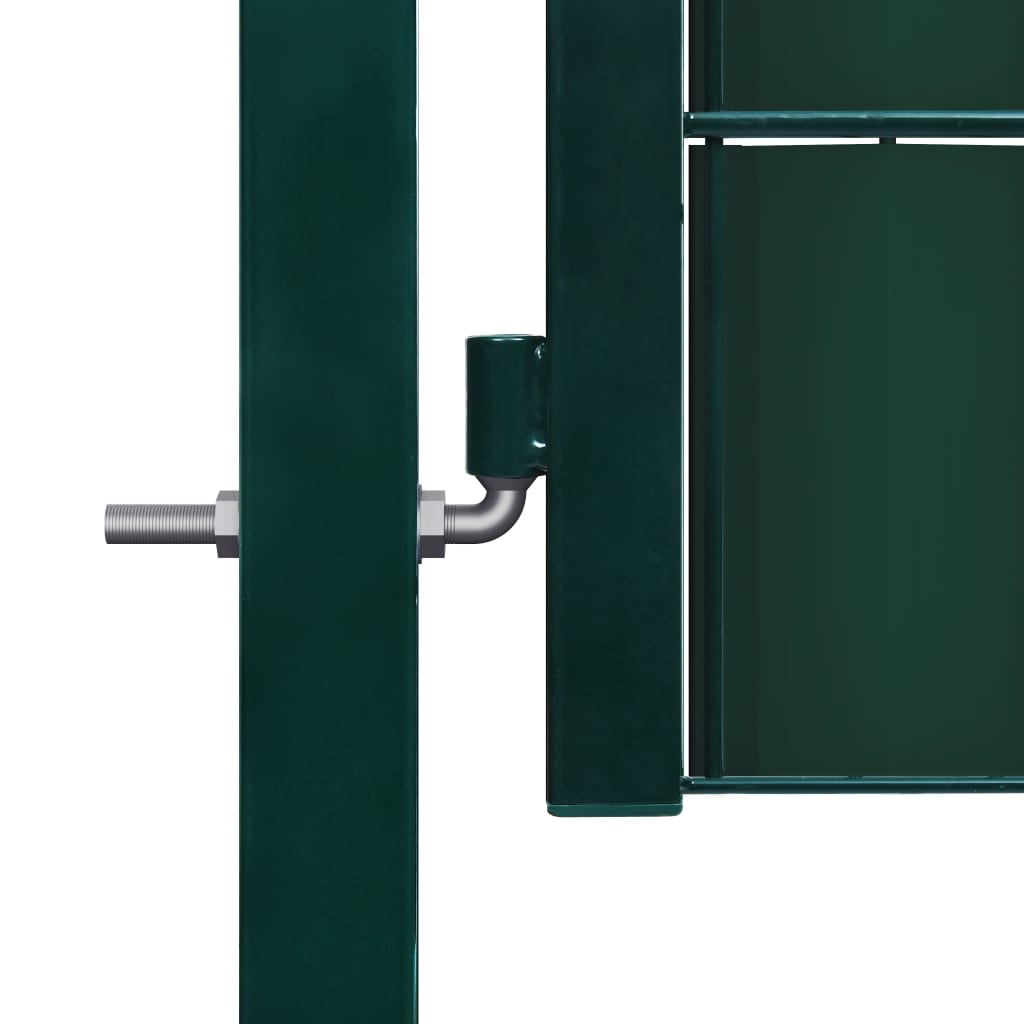 Maison Exclusive - Puerta de valla de PVC y acero verde 100x204 cm Ahorra y exporta