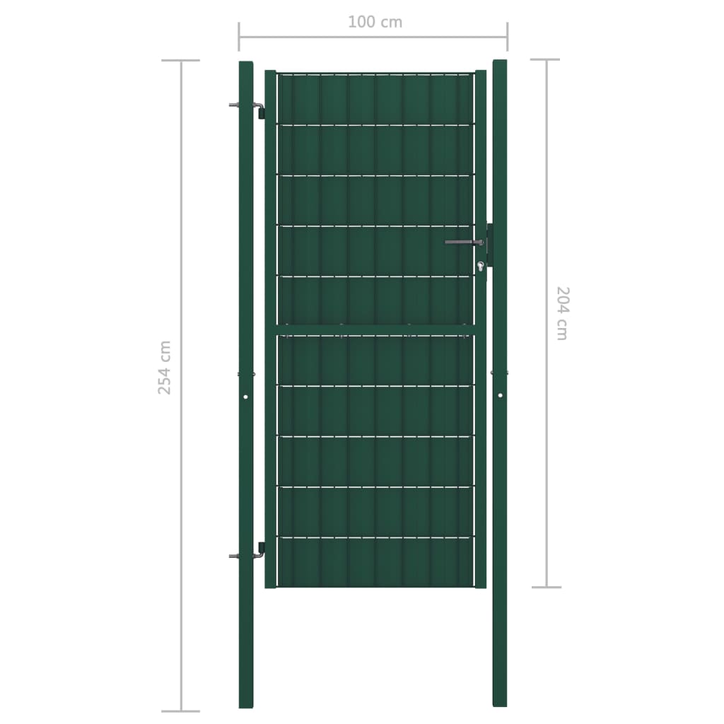 Maison Exclusive - Puerta de valla de PVC y acero verde 100x204 cm Ahorra y exporta