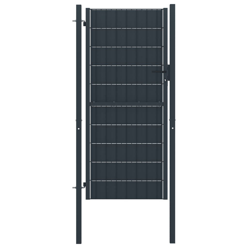 Maison Exclusive - Puerta de valla de PVC y acero gris antracita 100x124 cm