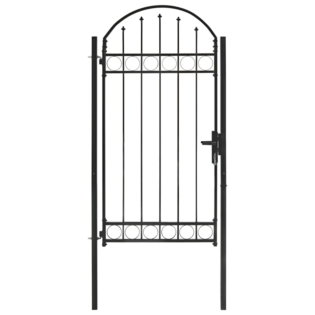 Maison Exclusive - Puerta de jardín con arco superior 100x250 cm acero negro