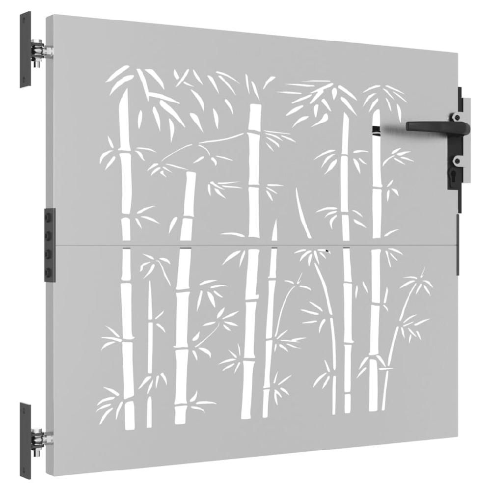 Maison Exclusive - Puerta de jardín acero corten diseño bambú 85x75 cm Ofertas de temporada