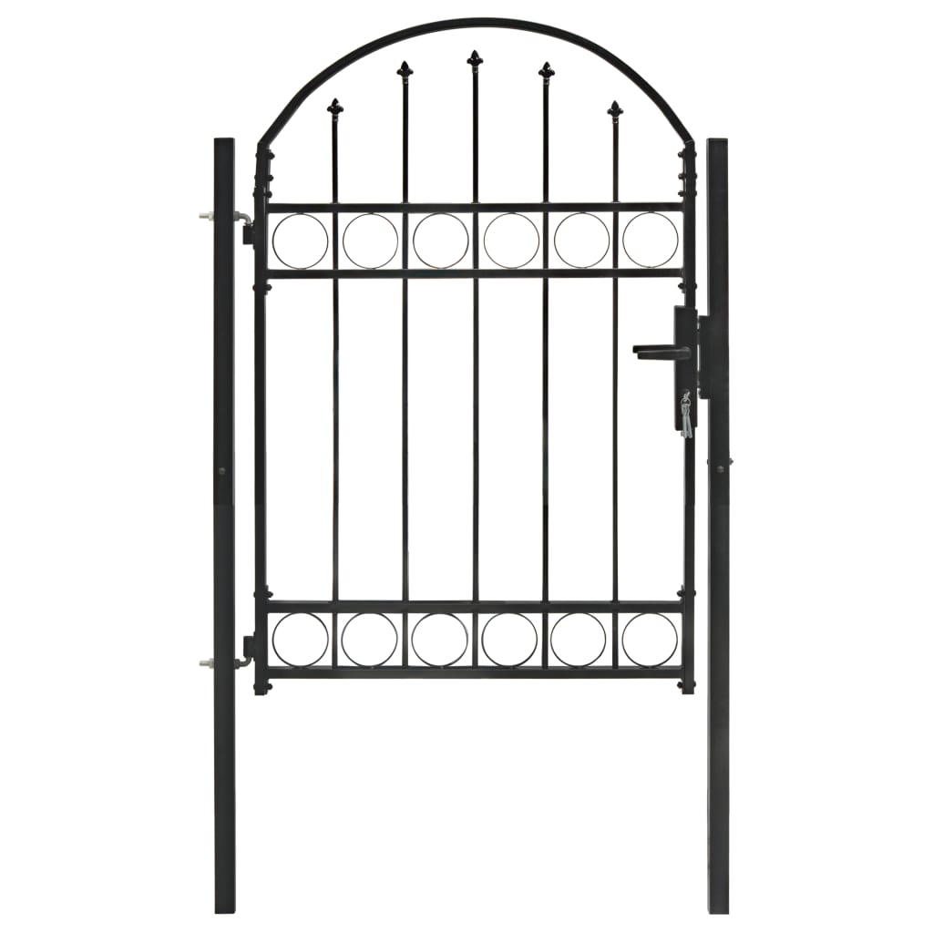 Maison Exclusive - Puerta de jardín con arco superior 100x125 cm acero negro