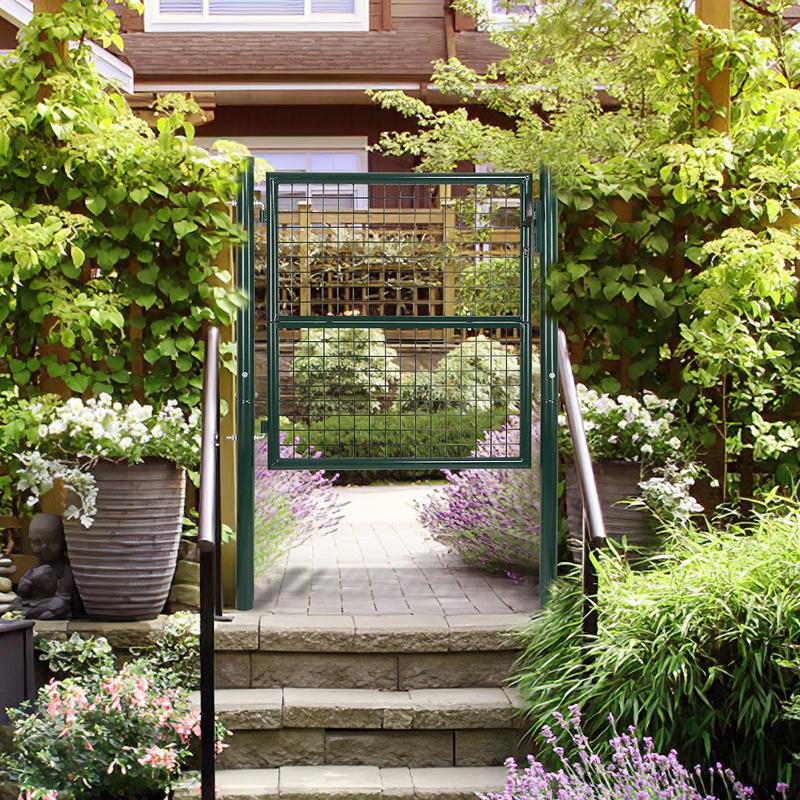 Garden Gate 150 x 100 cm con bloqueo de malla de metal - Verde Outlet