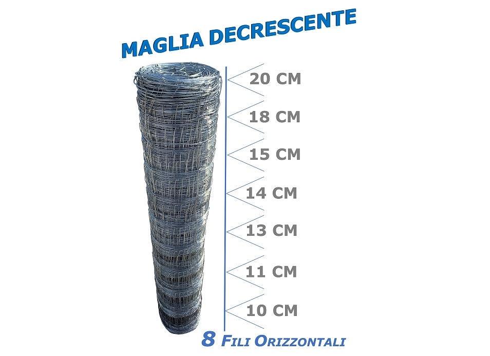 Malla de montaña para cercados de animales con luz de malla decreciente Rollo 50mt. H100cm. - ancho de malla 15cm Outlet online