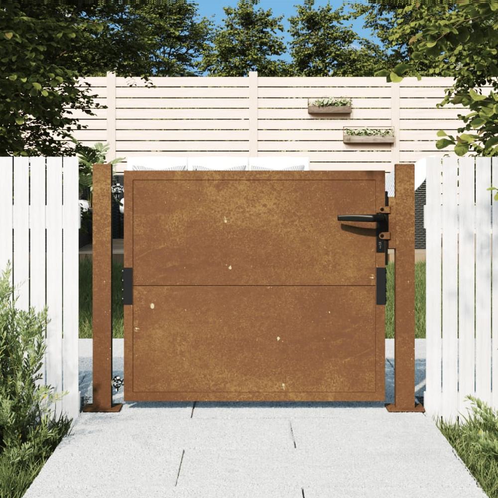 vidaXL Puerta de jardín acero corten 105x80 cm
