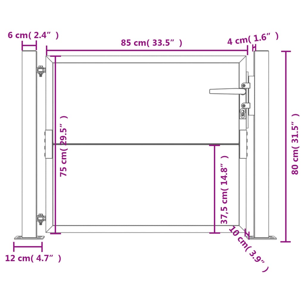vidaXL Puerta de jardín acero corten 105x80 cm Rebajas