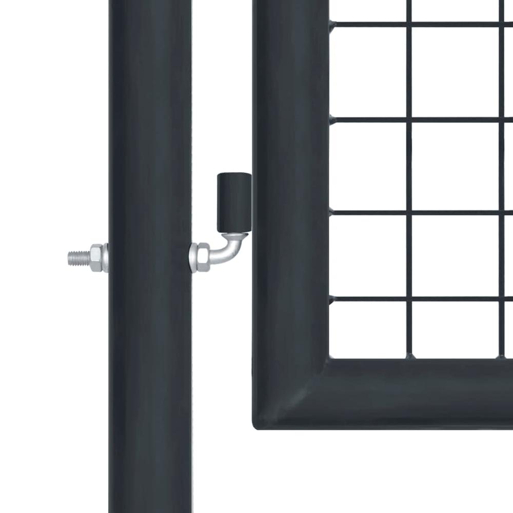Puerta de malla de jardín | Puerta de valla | Cancela de valla de acero galvanizado gris 100x250 cm CFW66795 En oferta