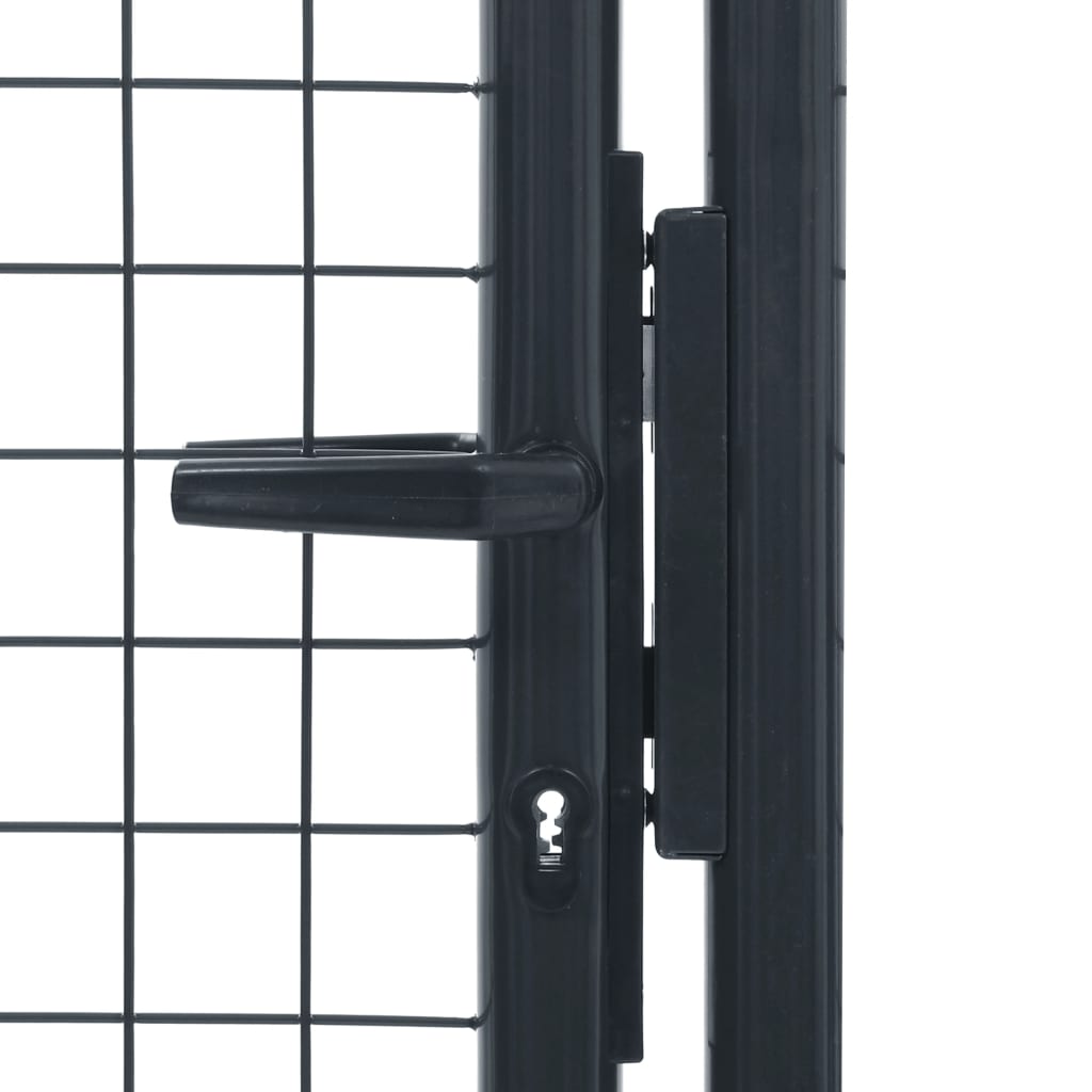 Puerta de malla de jardín | Puerta de valla | Cancela de valla de acero galvanizado gris 100x250 cm CFW66795 En oferta