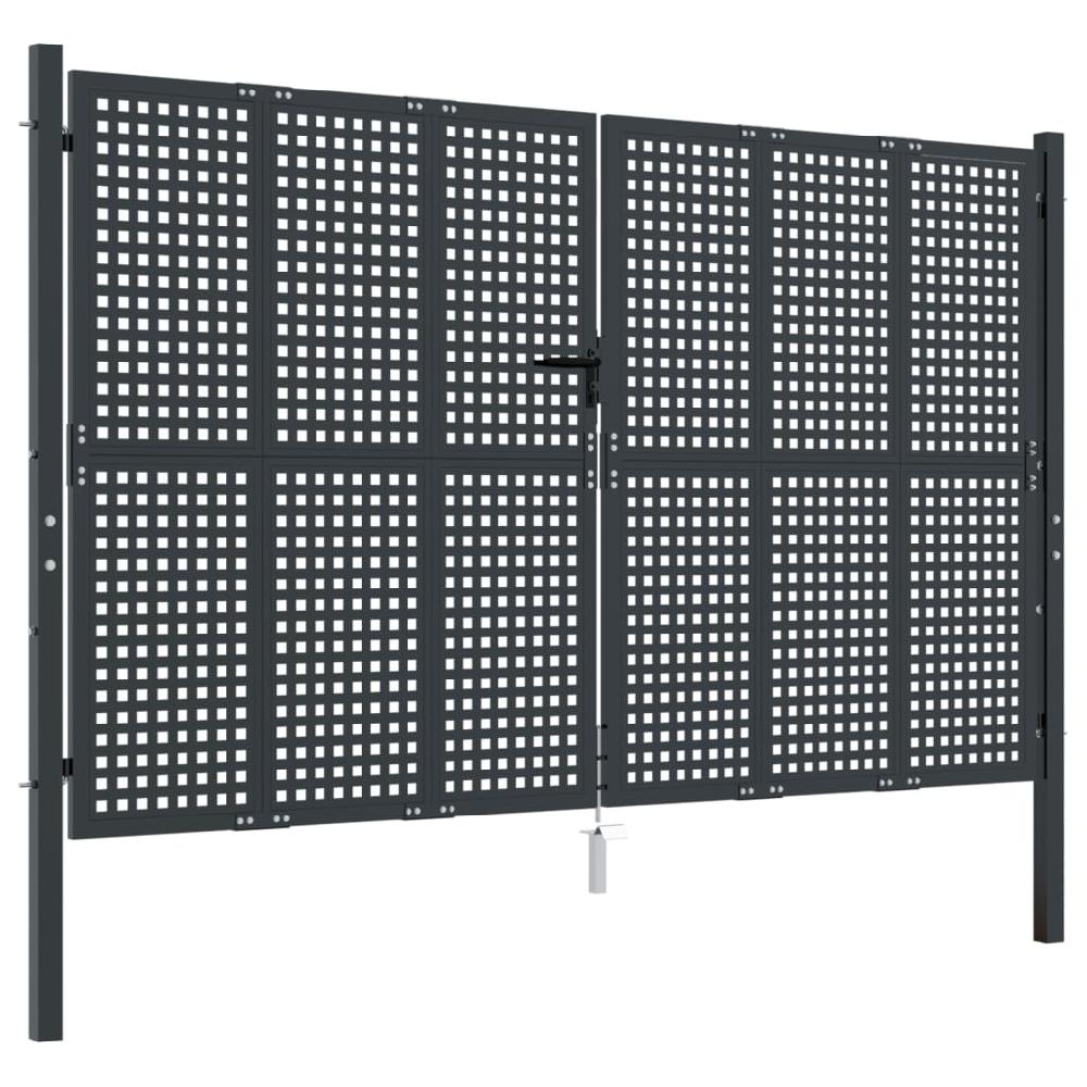 Puerta de jardín antracita 300x175 cm acero Los más vendidos