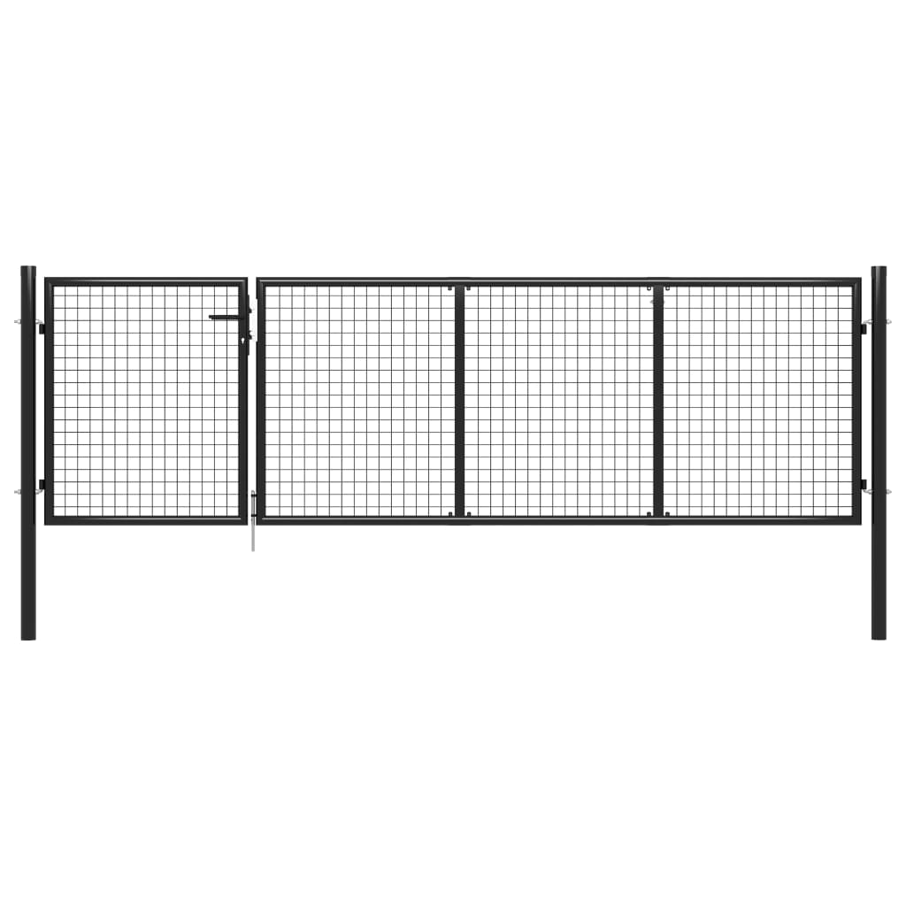 Maison Exclusive - Puerta de jardín de acero gris antracita 350x75 cm