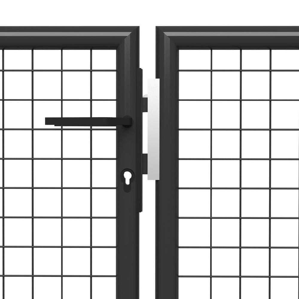 Maison Exclusive - Puerta de jardín de acero gris antracita 350x75 cm Descuento