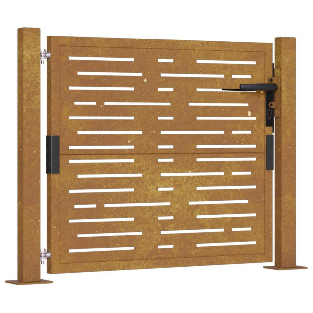 Maison Exclusive - Puerta de jardín acero corten diseño cuadrado 105x80 cm Tienda