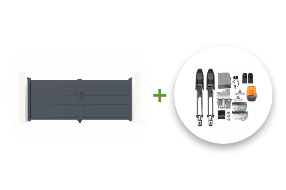 Pack portón eléctrico abatible EIGER 350B140 + motor TANKER B700