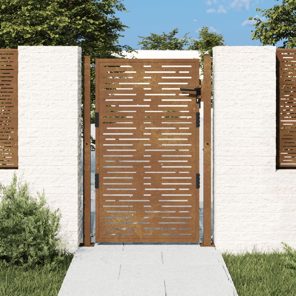 Maison Exclusive - Puerta de jardín acero corten diseño cuadrado 105x155 cm