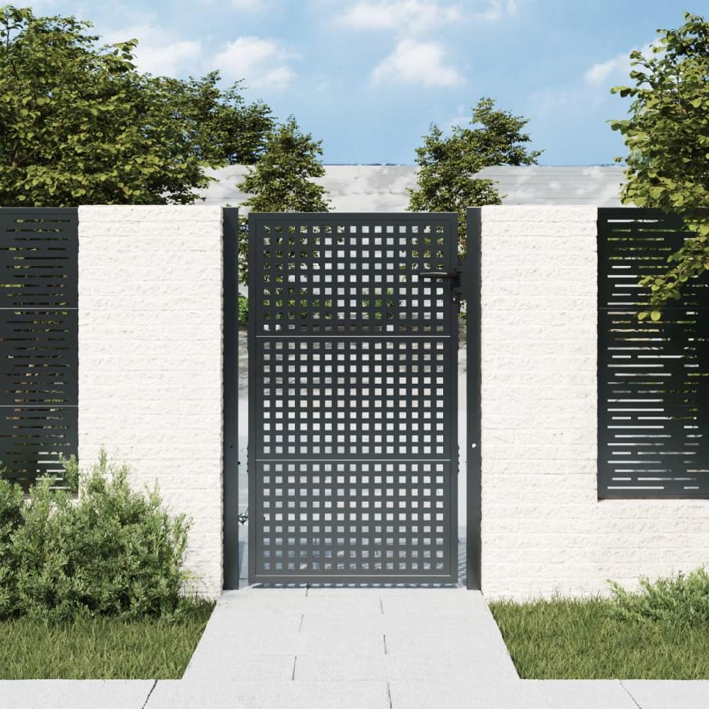 Maison Exclusive - Puerta de jardín acero gris antracita 105x200 cm