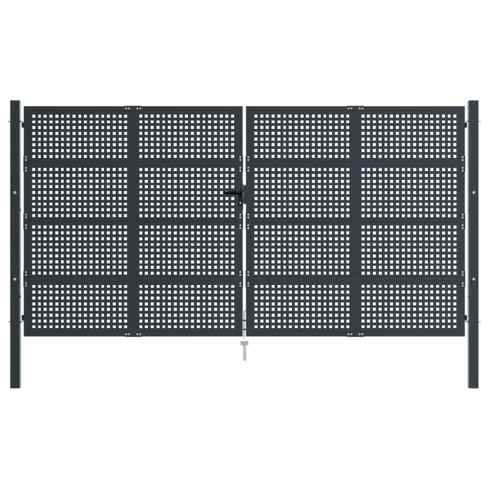 Puerta de jardín antracita 400x200 cm acero Último día