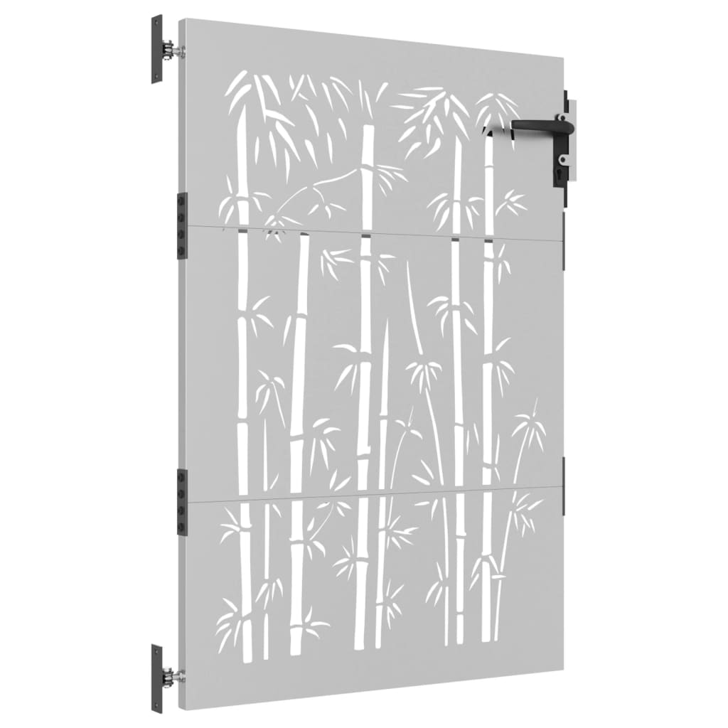 Puerta de jardín | Puerta para valla acero corten diseño bambú 85x125 cm CFW28173 Solo hoy
