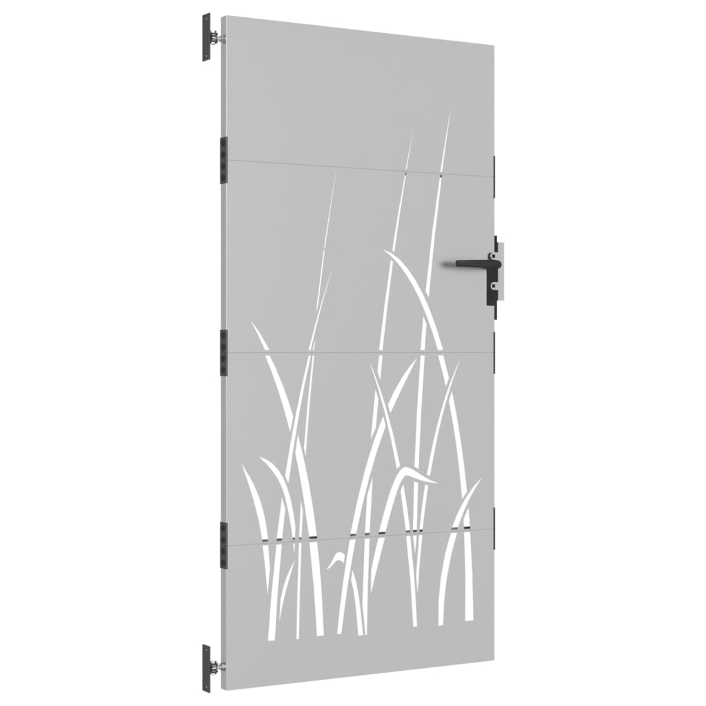 Puerta de jardín | Puerta para valla acero corten diseño hierba 85x175 cm CFW65967 Oferta especial de fábrica