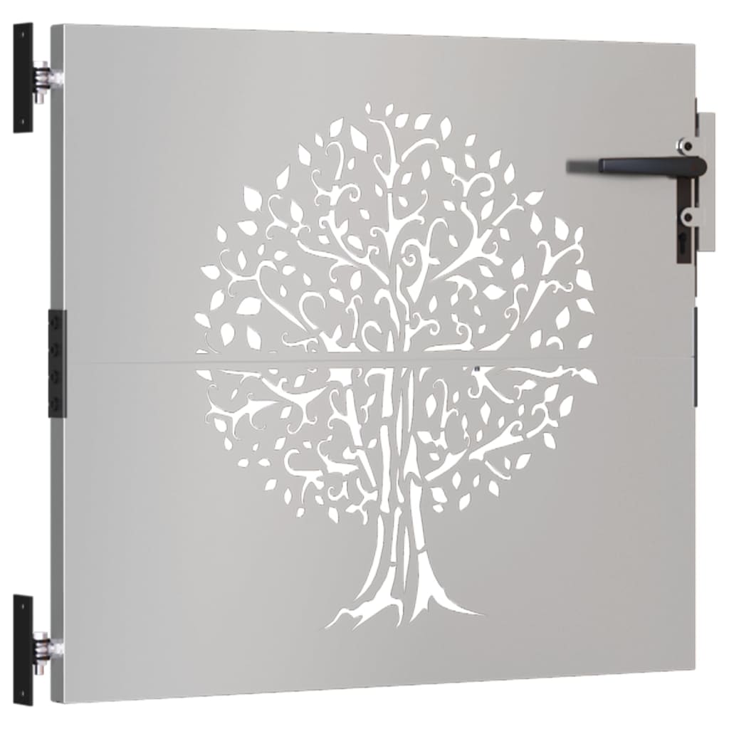 Puerta de jardín | Puerta de valla | Cancela de valla acero corten diseño árbol 85x75 cm CFW34281 Grandes descuentos
