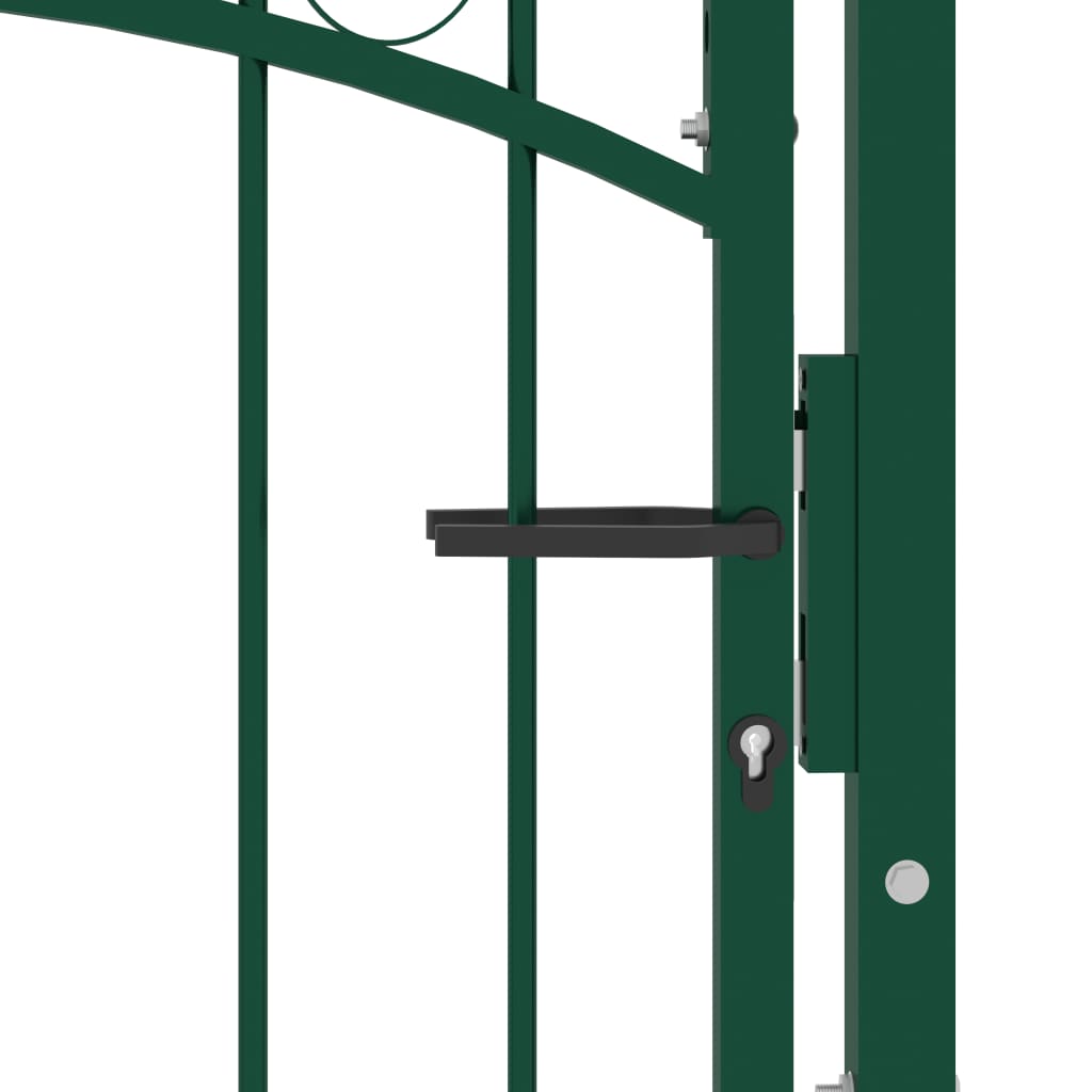 Puerta de jardín | Puerta para valla con arco superior acero verde 100x100 cm CFW42202 Limitado a 3 días
