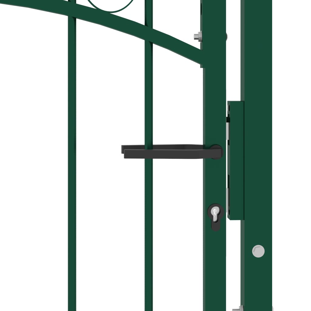 Puerta de valla | Puerta de jardín con picos acero verde 100x100 cm CFW98782 Ahorra y exporta