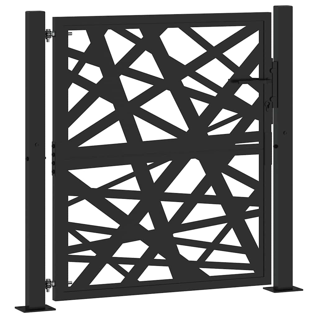Puerta de jardín | Puerta para valla de acero negra diseño luminoso 105x106 cm CFW73165 Precios de Black Friday