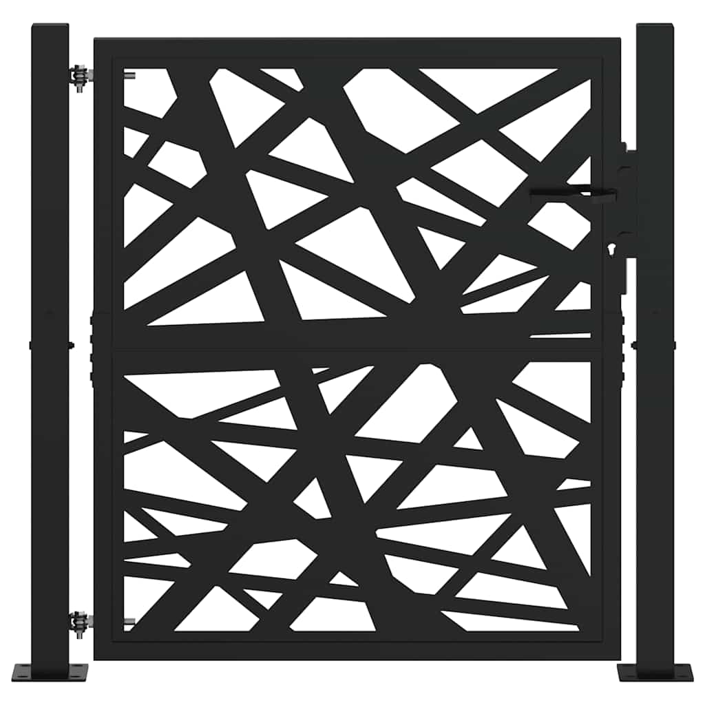 Puerta de jardín | Puerta para valla de acero negra diseño luminoso 105x106 cm CFW73165 Precios de Black Friday