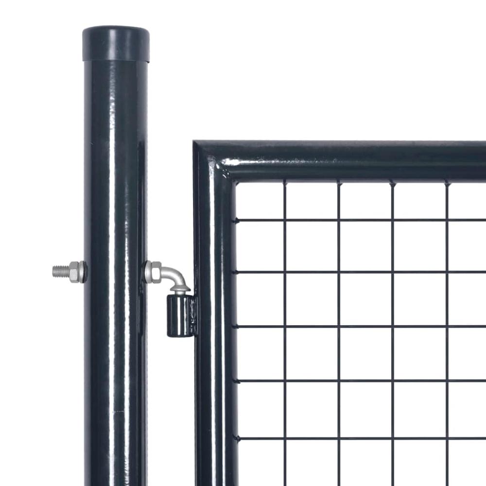 Puerta de malla de jardín | Puerta de valla | Cancela de valla acero galvanizado gris 289x75 cm CFW40847 Oferta exclusiva