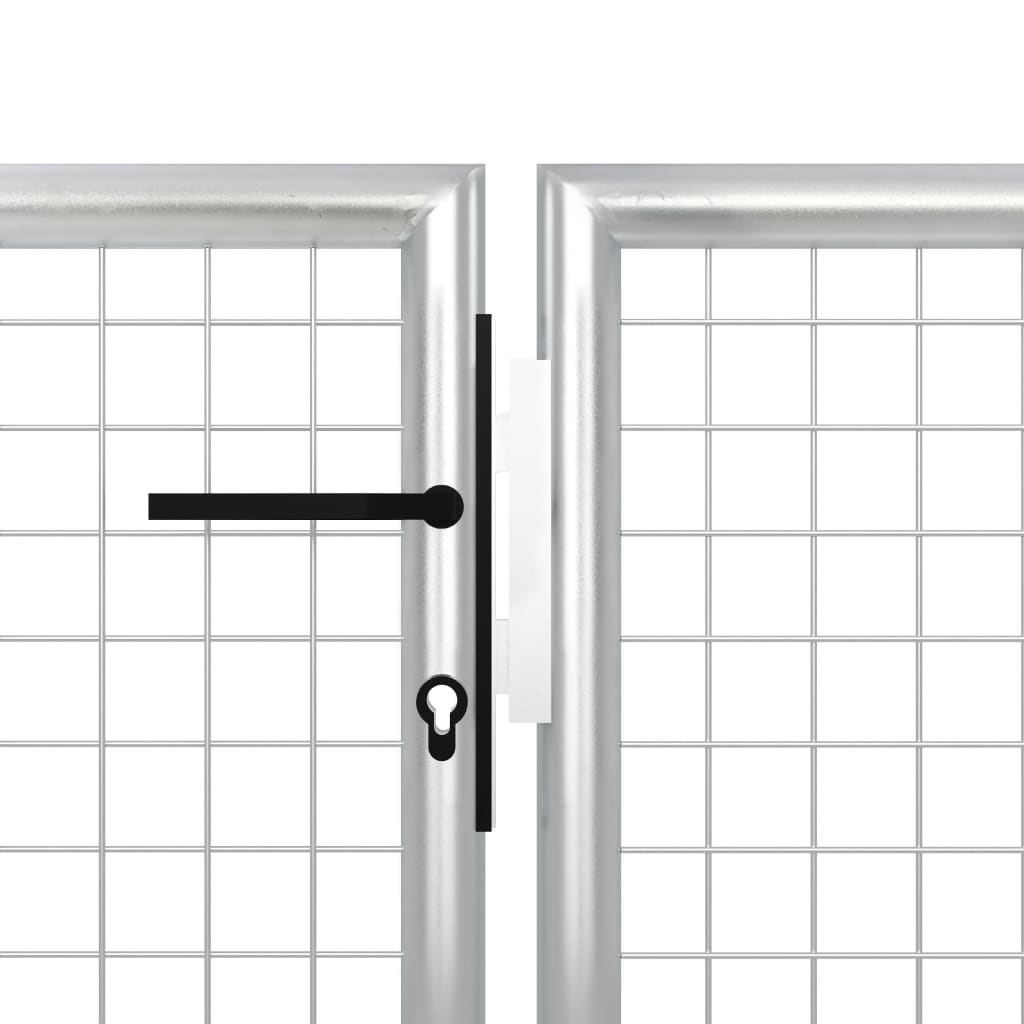 Maison Exclusive - Puerta de jardín de acero plateado 400x100 cm Ofertas de temporada