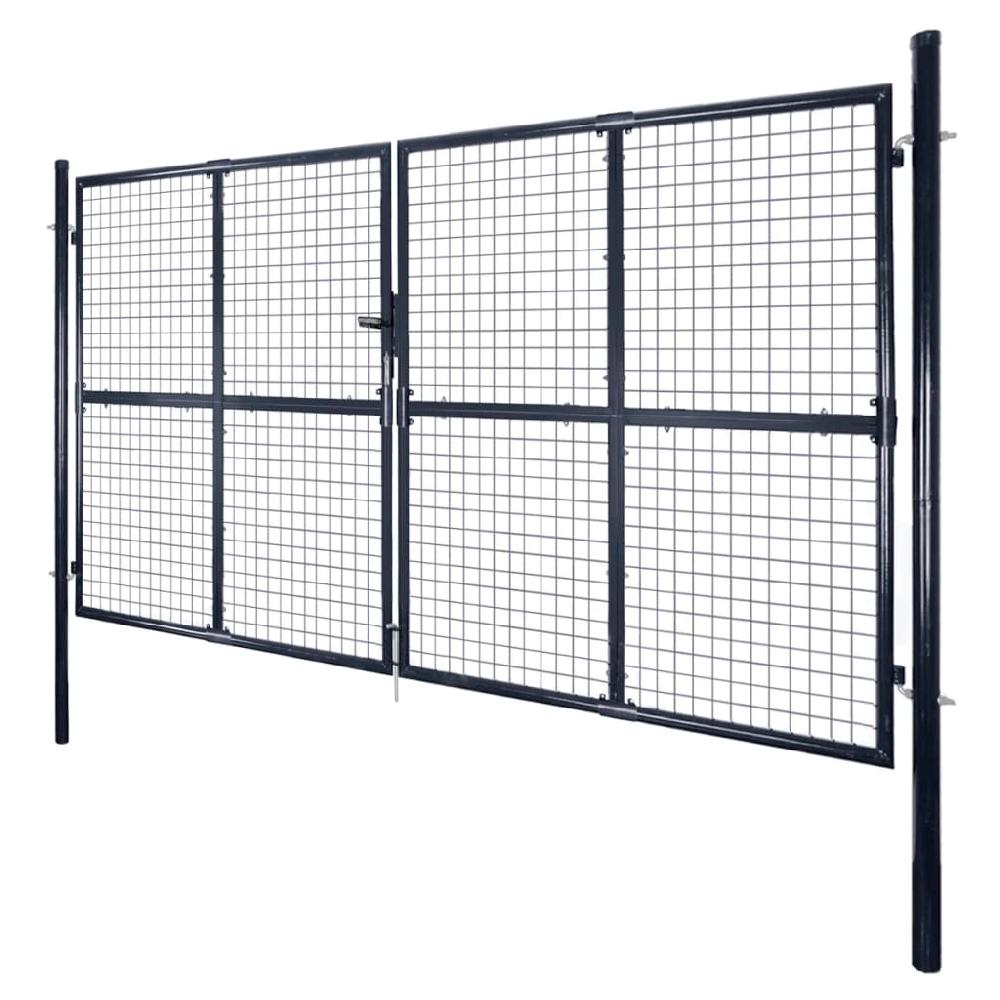 Maison Exclusive - Puerta de malla de jardín acero galvanizado gris 289x200 cm Ofertas especiales
